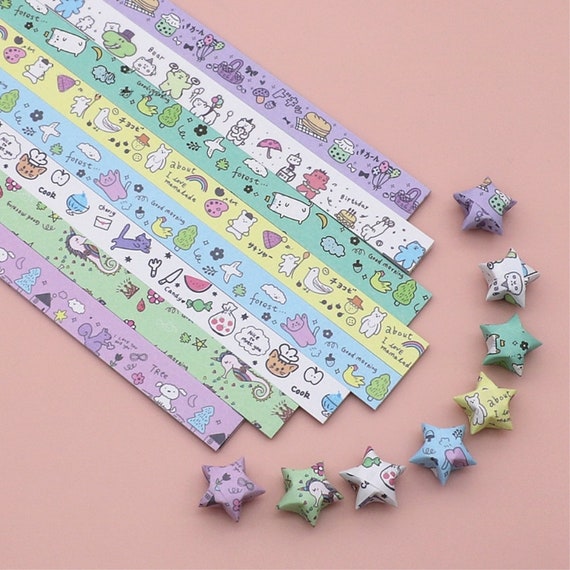 50 Chiyogami Paper Strips for DIY Origami Lucky Stars, Yuzen Washi Paper  Craft Paper Pack 