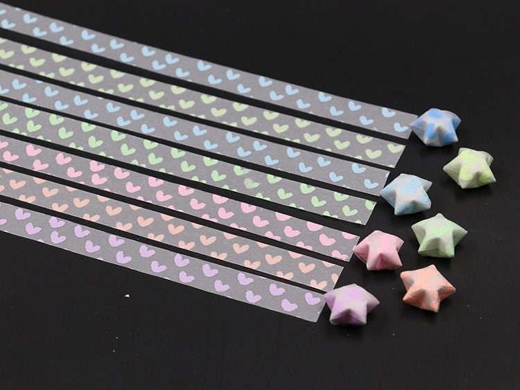 Luminous Star Origami Paper Strips Heart pattern Paper Lucky - Temu