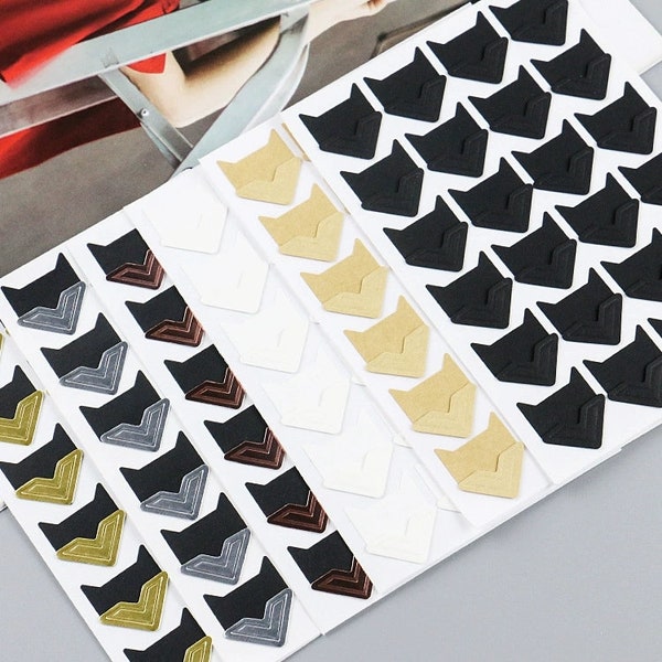 Kraftpapier Fotohoekstickers - 3 vellen 72 stuks Scrapbooking Versiering DIY Journal Stickers Dagboek Fotoalbum Zelfklevend