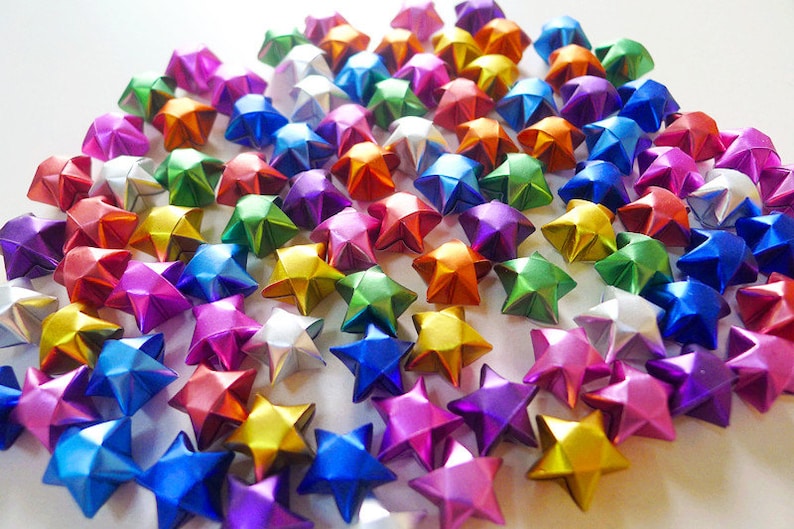 Gorgeous Jewel Tone Origami Lucky Stars-Metallic Wishing StarsHome DecorParty SupplyGift FillersConfettiEmbellishment