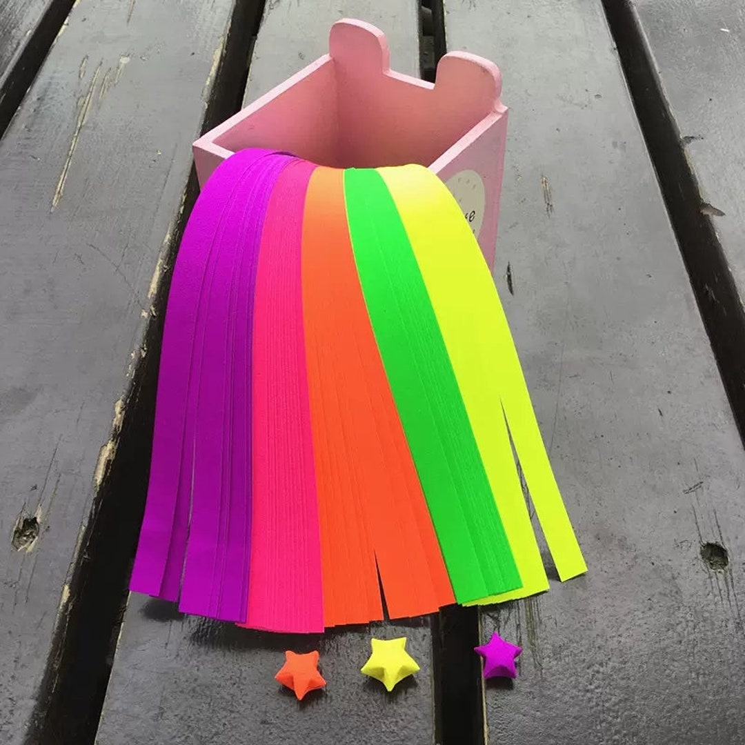 Bright Colors Origami Lucky Star Paper Strips Rainbow Multicolor DIY ...