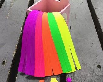 Helle Farben Origami Lucky Star Papierstreifen Regenbogen Multicolor DIY - Packung mit 50 Streifen