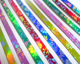 Floral Origami Lucky Star Paper Strips Star Folding DIY - Pack of 50 Strips