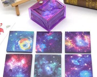 380 Sheets Small Size Galaxy Origami Square Paper Pack For Origami Paper Project - 6.3cm x 6.3cm Universe Background Paper
