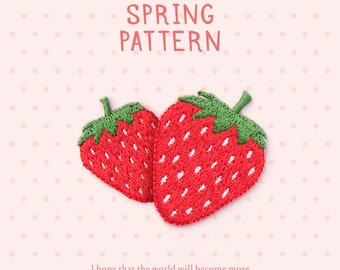 1 Piece of Strawberry Embroidered Patches Iron On Sew On Applique Patch Shoes Backpack Decorating Clothes Accessory