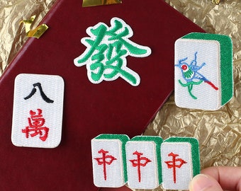 Chinese Mahjong Geborduurde Patches Mahjong Sticker Zelfklevende Applique Schoenen Rugzak Decoreren Kleding Accessoire