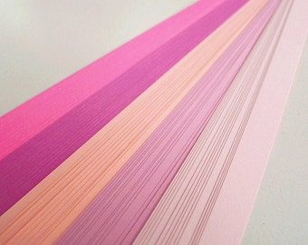 Origami Lucky Star Paper Strips Pink Mixed Star Folding DIY - Pack of 100 Strips