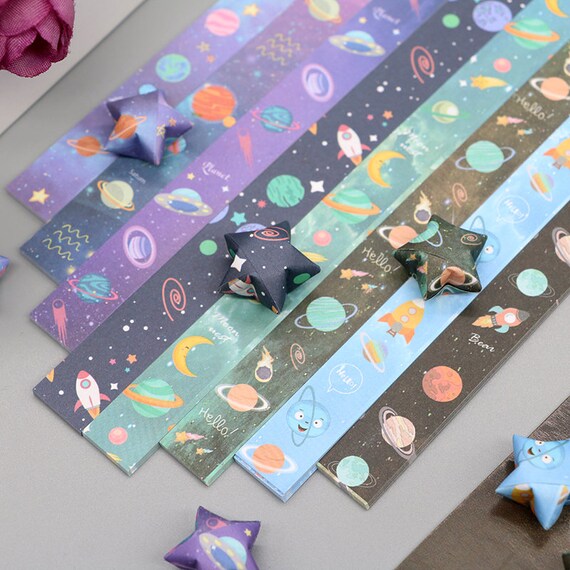 Washi Chiyogami Origami Lucky Star Paper Strips Assorted Design Pack of 50  Strips 