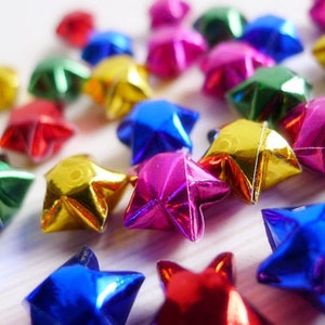 Holographic Rainbow Origami Lucky Stars - Sparkling Gemstone Wishing Stars Home Decor Gift Fillers Party Supply