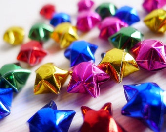 大きな折り紙ラッキースター 70個セット。(4D キラキラ紙シリーズ