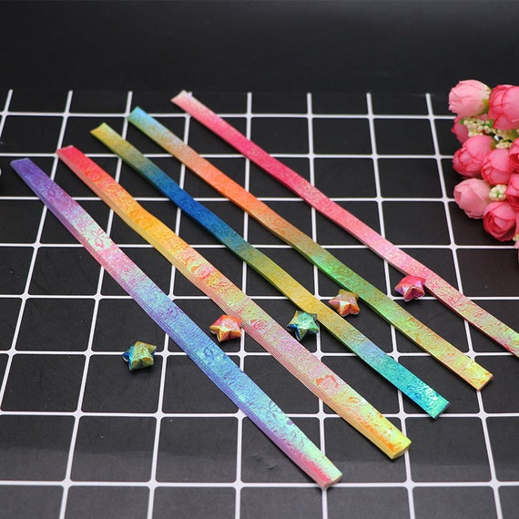 Star Origami Paper Rainbow Gradient Lucky Star Paper Strips - Temu