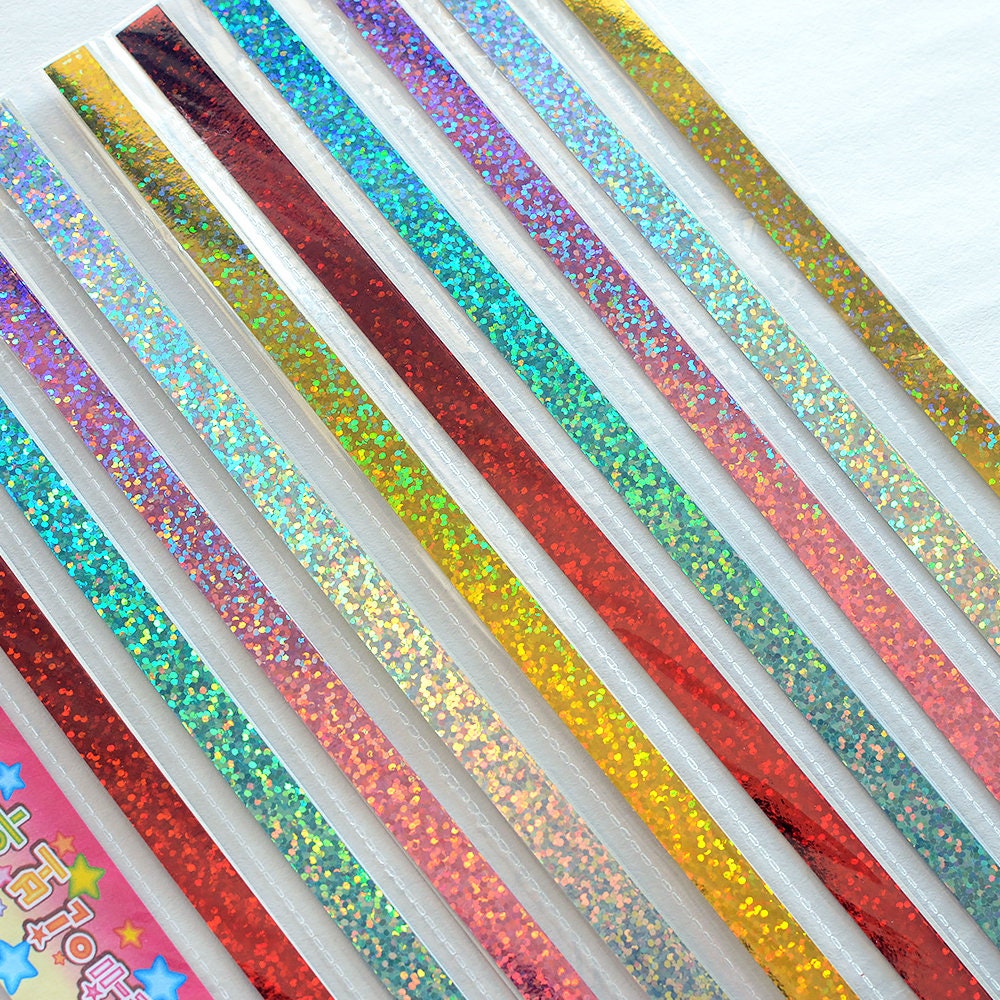 300pcs Glitter Origami Star Paper Strips Lucky Star Paper For Diy Crafts