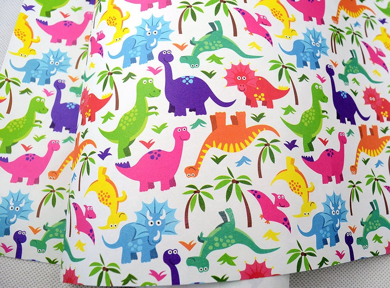 Cute Dinosaur Wrapping PaperBirthday Gift WrapBaby Shower Etsy