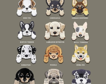 Cute Dog Embroidered Patches Puppy Iron on Patch Applique Shoes Backpack Decorating Clothes Accessory