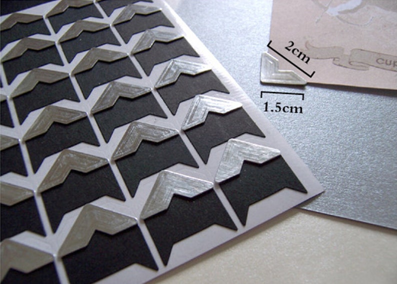 Silver Photo Corners Stickers 3 Sheets 72pcs Scrapbooking Etsy