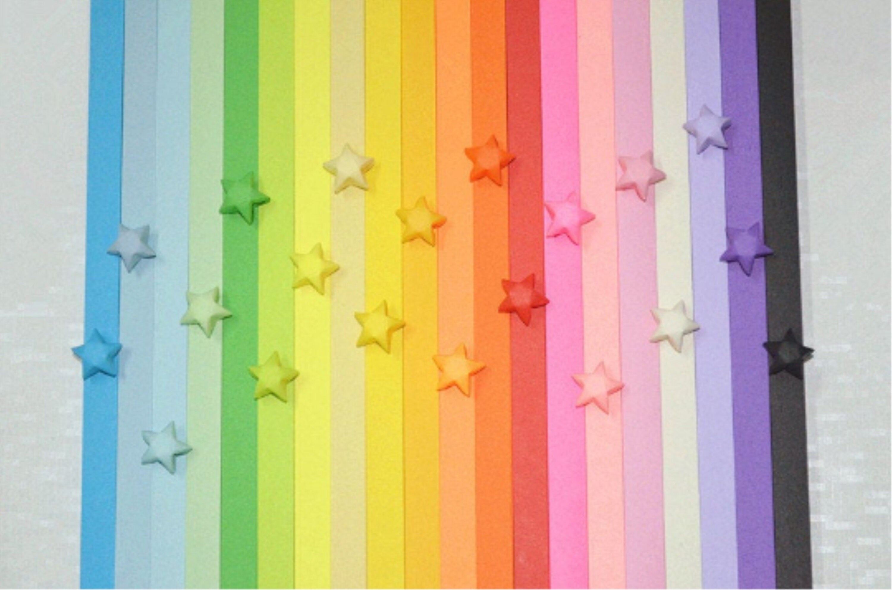 20 Colors Origami Lucky Star Paper Strips Rainbow Multicolor Etsy