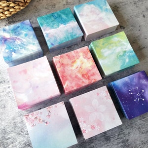 200 Sheets Watercolor Galaxy Origami Square Paper Pack For Origami Paper Project - 9.5cm x 9.5cm Sky Background Paper