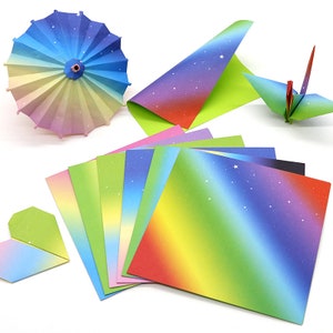 Confezione da 58 fogli di carta quadrata per origami sfumata per progetti di carta origami - Carta bifacciale 15 cm x 15 cm