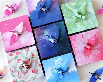 200 Blatt Doppelseitiges Blumen Galaxy Origami Quadrat Papier Pack Für Origami Papier Projekt - 9,5 cm x 9,5 cm Himmel Hintergrund Papier