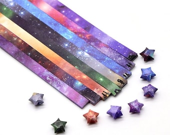 Galaxy Stars Origami Glücksstern Papierstreifen Multicolor - 80er Pack