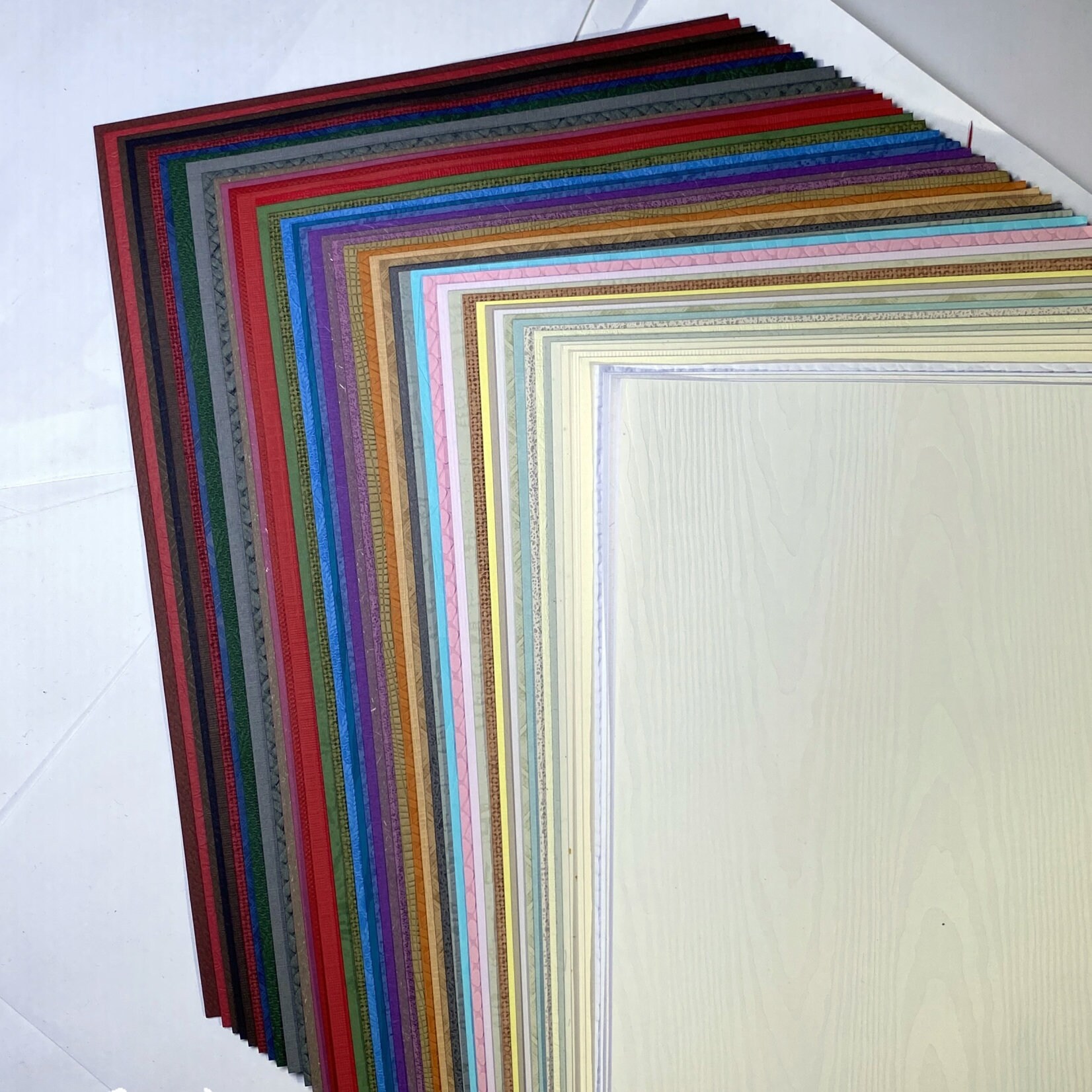 50 Sheets Embossed Assorted Pattern Paper Pack for Craft Project - Junk ...