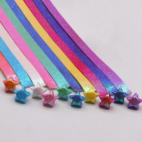 Origami Star Paper Strips, Star Folding Paper, Rainbow Origami