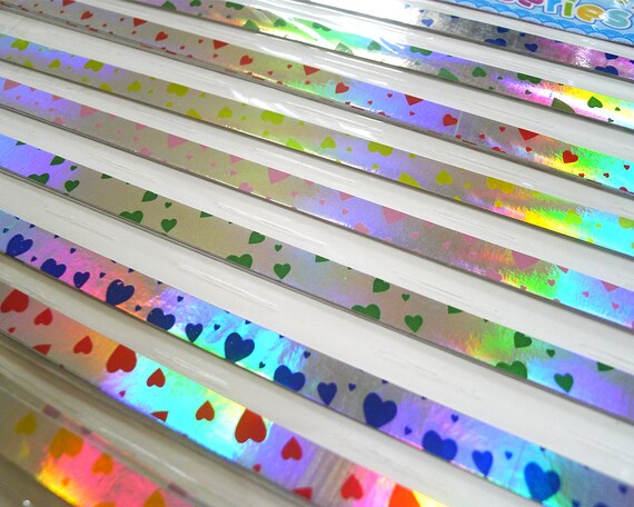 Origami Lucky Star Paper Strips Metallic Sweet Hearts Star Folding Paper - Pack of 50 Strips