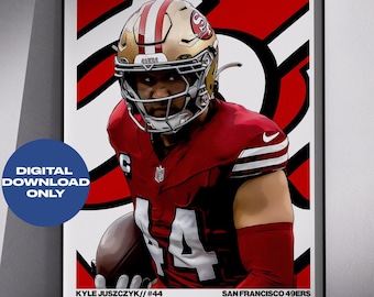 Kyle Juszczyk Fußball Poster druckbare Fußball Wandkunst, Instant Download
