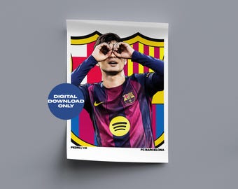 Pedri Fußball Digitales Poster druckbare Fußball Wandkunst, Instant Download