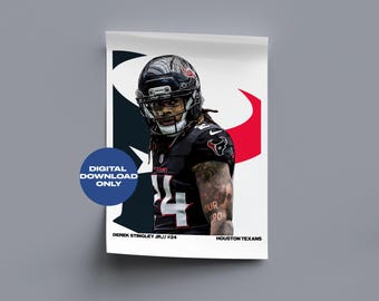 Derek Stingley Jr Fußball Digitales Poster druckbare Fußball Wandkunst, Instant Download