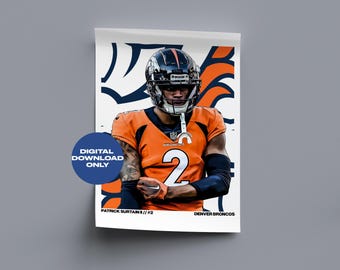 Pat Surtain II Fußball Digitales Poster druckbare Fußball Wandkunst, Sofort Download