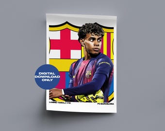 Lamine Yamal Fußball Digitales Poster druckbare Fußball Wandkunst, Instant Download