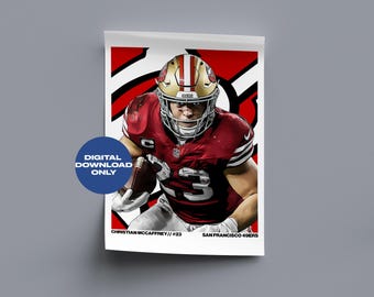 Christian Mccaffrey Fußball Digitales Poster druckbare Fußball Wandkunst, Instant Download