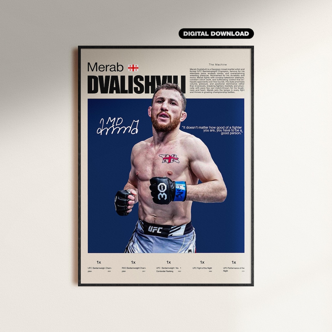 Merab Poster Merab Dvalishvili Poster, UFC Poster, Merab Dvalishvili Digital Print ...
