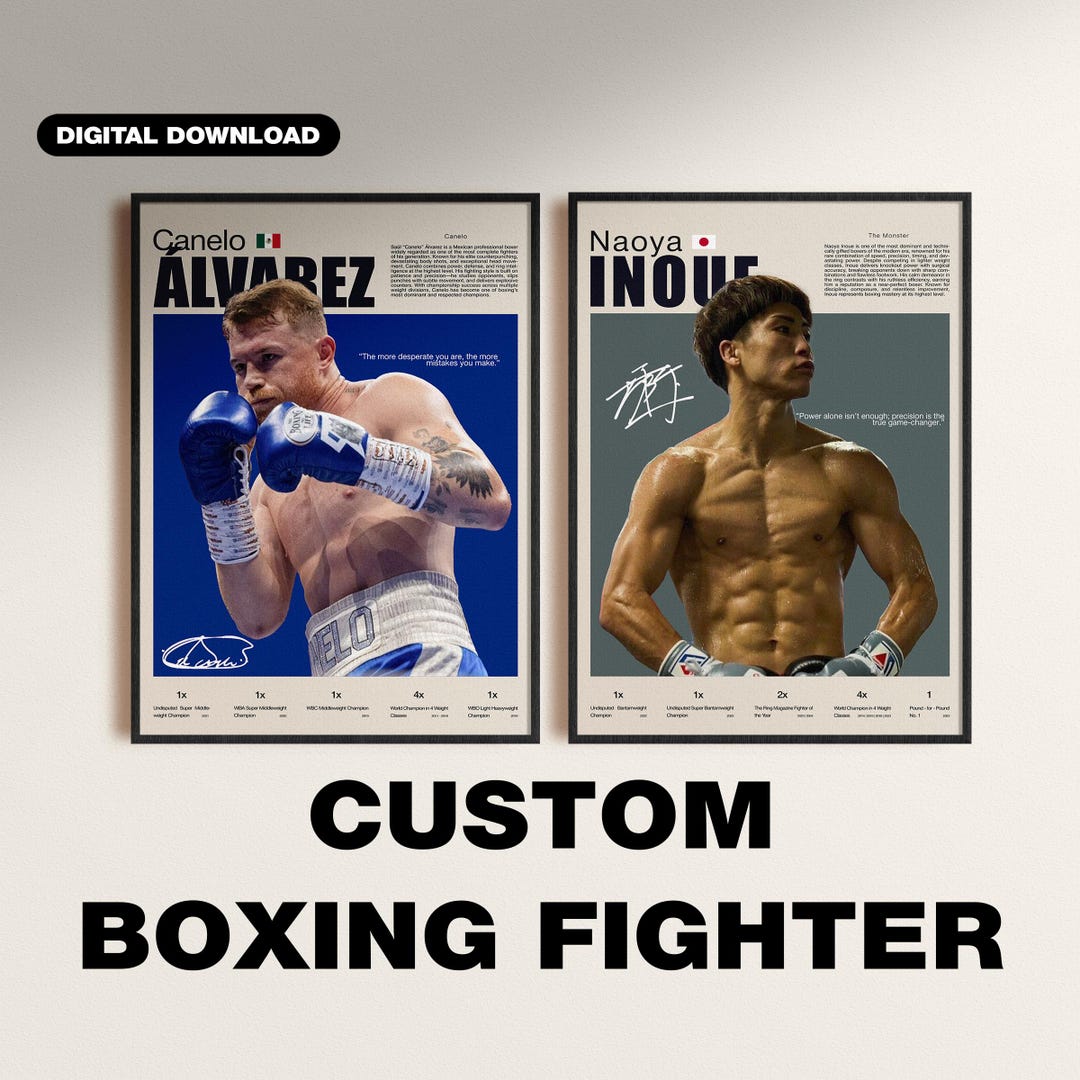 Custom Boxing Poster, Personalized Boxer Wall Art, Boxing Digital ...