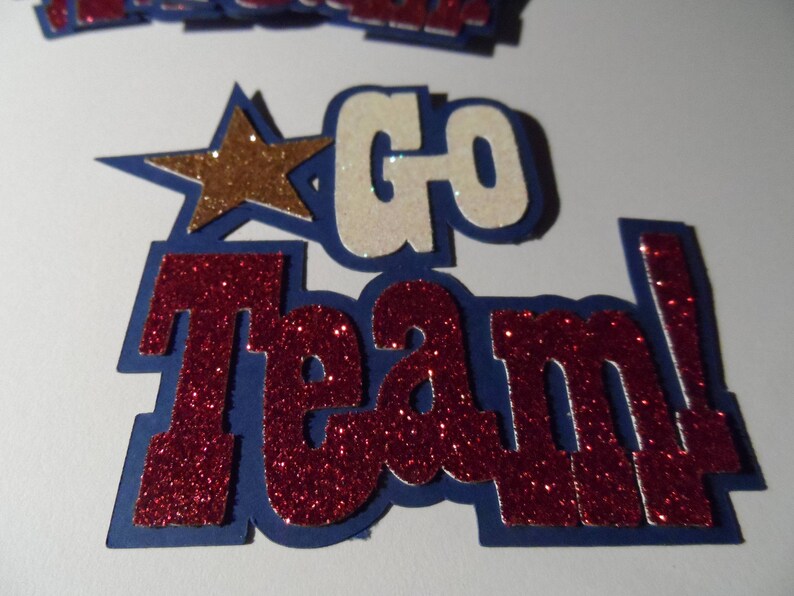 Go Team Embellishments Scrapbooking Table Decorations Etsy