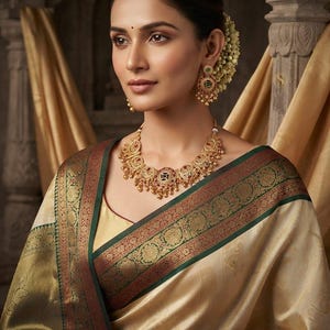Traditionele tempel choker ketting, Indiase imitatie sieraden, vergulde robijn- en smaragd kettingenset, Zuid-Indiase bruidsset