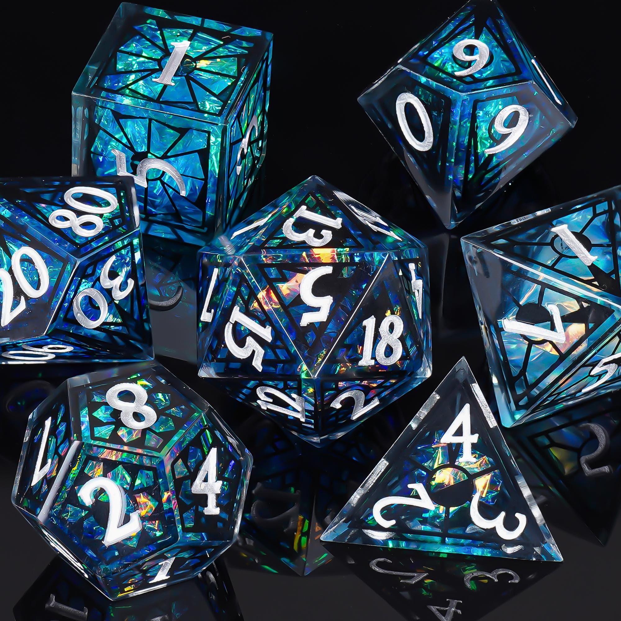 DND – Lot De 7 Dés Polyédriques Le Seigneur Des Anneaux – Résine Avec Anneau Doré – Pour Donjons Et Dragons, Pathfinder, MTG