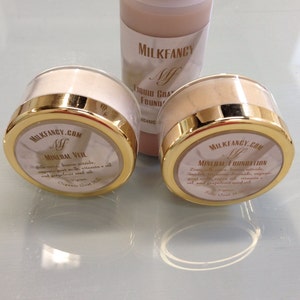 Organic Liquid Foundation , goat milk mineral powder bronzer & veil image 2