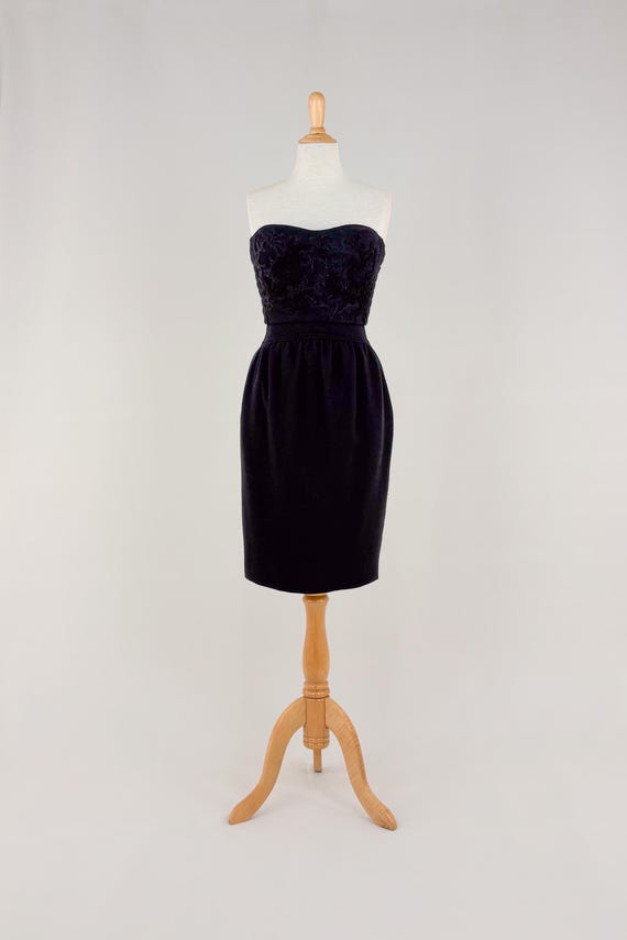 Fendi, Ensemble vintage Fendi noir en laine — bustier & jupe taille haute — taille 34