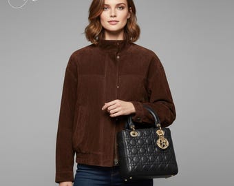 Giacca da donna autunnale, vestibilità ampia, con grandi tasche, calda, stile street chic, per studentesse, abbigliamento streetwear.