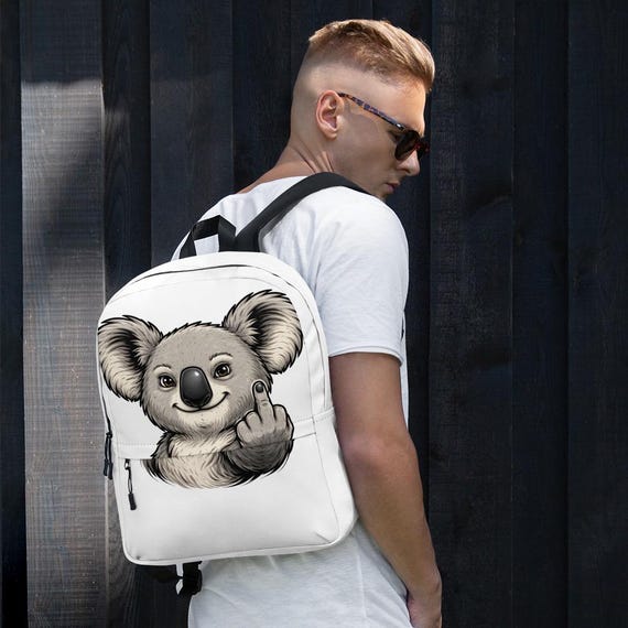 Funny Koala Backpack, Sarcastic Animal School Bag, Graphic Travel Bag