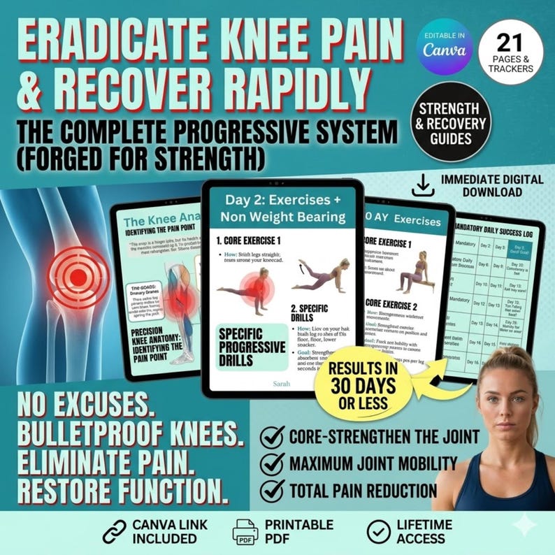 Knee Rehab Workout Plan PDF | Home Exercises for Pain Relief & Strength ...