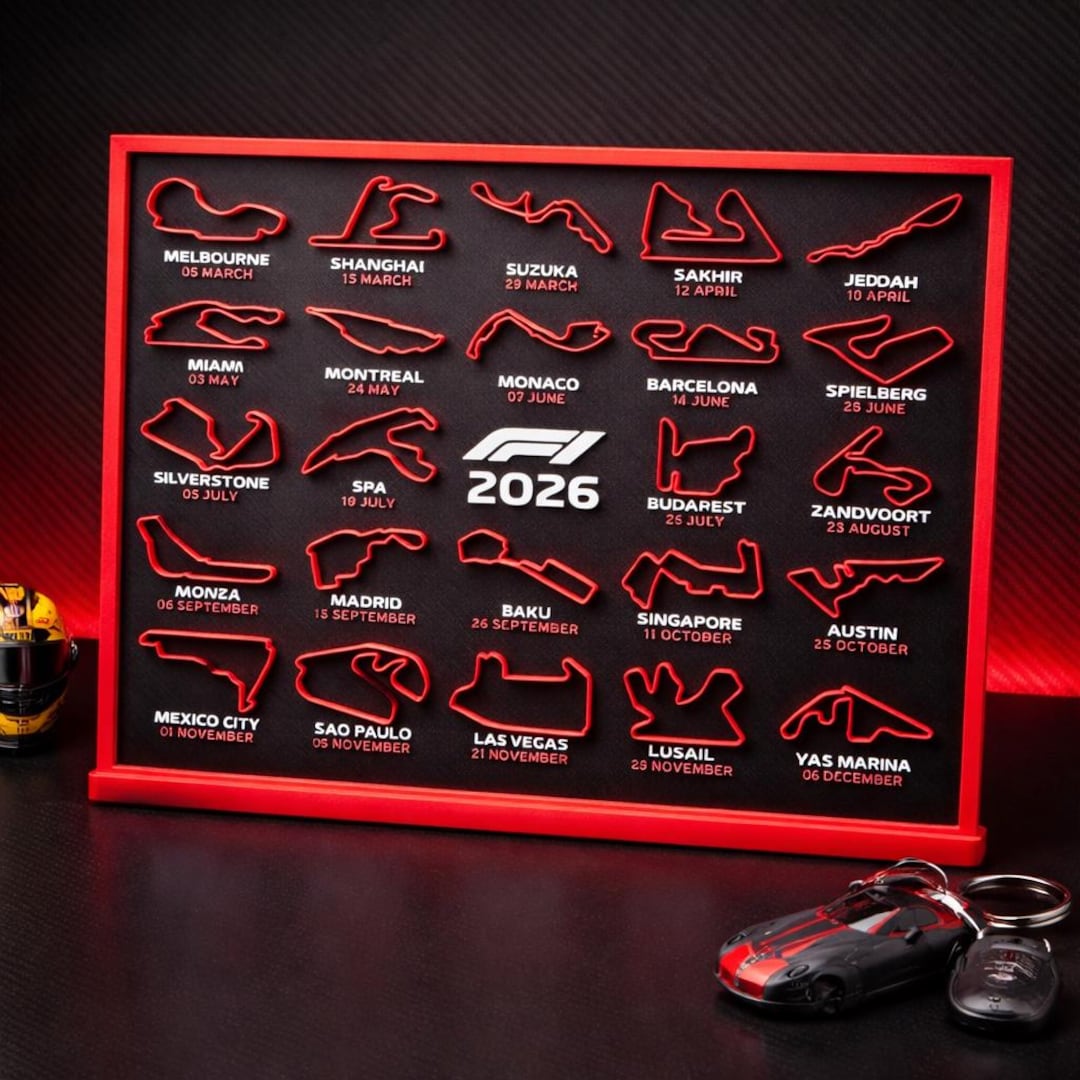 Racing Circuits 2026 Display Motorsport Track Map Desk Decor Il L835 