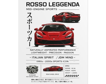Rosso Leggenda Sports Car Poster | Rolled Poster