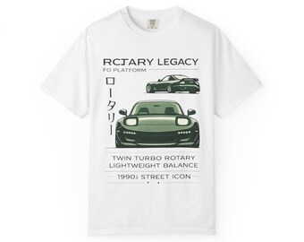 T-Shirt mit Rotary Legacy-Auto-Illustration | Straßenikone