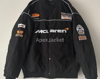 Bestickte Rennjacke im Vintage-Stil, F1, Unisex