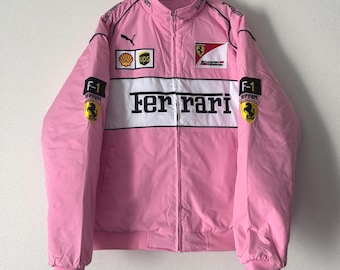 Bestickte Rennjacke im Vintage-Stil, F1, Unisex