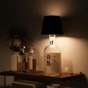 充電式LEDボトルランプ、コードレスタッチライト、調光可能な雰囲気照明