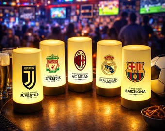 Lámpara personalizada de equipo de fútbol, luz decorativa para aficionados al deporte, decoración personalizada para bares.